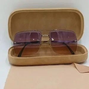 Chloe 45s sunglasses squared half rim with pink double grading lenses Chloe 45s Sunglasses Squared Half Rim With Pink Double  main image 4